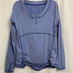 Athleta Quarter Zip Ruched Athletic Top Size Medium